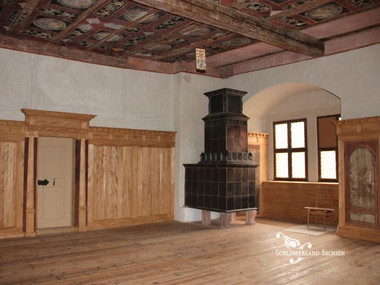 Červený pokoj na zámku Rochlitz